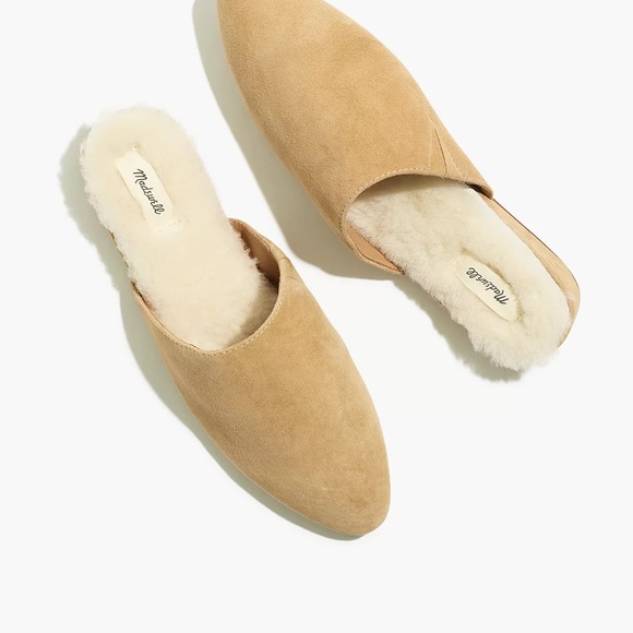 Madewell Shoes - The Suede Kasey Mule in Faux Shearling